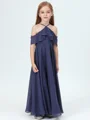 A-Line/Princess Halter Ankle-Length Chiffon Junior Bridemaid Dresses With Ruffles