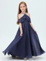 A-Line/Princess Halter Ankle-Length Chiffon Junior Bridemaid Dresses With Ruffles