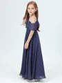 A-Line/Princess Halter Ankle-Length Chiffon Junior Bridemaid Dresses With Ruffles