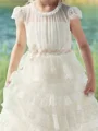 A-line Scoop Flower Ankle-Length Tulle Flower Girl Dress