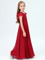 A-Line/Princess V-neck Floor-Length Chiffon Junior Bridemaid Dresses