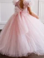 Ball-Gown Scoop Applique Floor-Length Tulle Flower Girl Dress