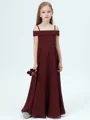 A-Line/Princess Spaghetti Straps Floor-Length Chiffon Junior Bridemaid Dresses