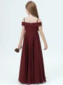 A-Line/Princess Spaghetti Straps Floor-Length Chiffon Junior Bridemaid Dresses