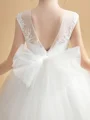 Ball Gown Scoop Ankle-Length Tulle Junior Bridemaid Dresses With Belt/Sash