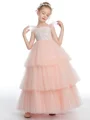 Ball Gown Straps Ankle-Length Tulle Junior Bridemaid Dresses
