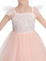 Ball Gown Straps Ankle-Length Tulle Junior Bridemaid Dresses