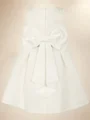 A-line Scoop Bowknot Knee-Length Satin Flower Girl Dress