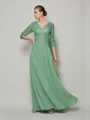 A-Line/Princess V-neck Floor-Length Chiffon Mother of the Bride Dresses With Lace