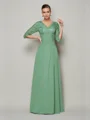 A-Line/Princess V-neck Floor-Length Chiffon Mother of the Bride Dresses With Lace