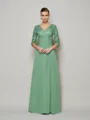 A-Line/Princess V-neck Floor-Length Chiffon Mother of the Bride Dresses With Lace