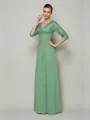 A-Line/Princess V-neck Floor-Length Chiffon Mother of the Bride Dresses With Lace