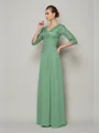 A-Line/Princess V-neck Floor-Length Chiffon Mother of the Bride Dresses With Lace