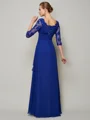 A-Line/Princess Scoop Floor-Length Chiffon Mother of the Bride Dresses With Lace