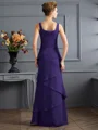 Sheath/Column Scoop Floor-Length Chiffon Mother of the Bride Dresses With Ruffles