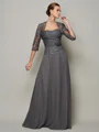 A-Line/Princess Sweetheart Floor-Length Chiffon Mother of the Bride Dresses With Appliques Lace