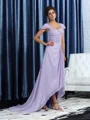 A-Line/Princess Straps Asymmetrical Chiffon Mother of the Bride Dresses With Beading