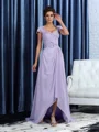 A-Line/Princess Straps Asymmetrical Chiffon Mother of the Bride Dresses With Beading