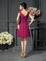 A-Line/Princess V-neck Knee-Length Chiffon Mother of the Bride Dresses With Pleats
