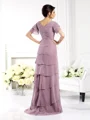 Sheath/Column V-neck Floor-Length Chiffon Mother of the Bride Dresses