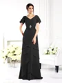 Sheath/Column V-neck Floor-Length Chiffon Mother of the Bride Dresses