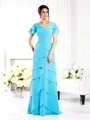 Sheath/Column V-neck Floor-Length Chiffon Mother of the Bride Dresses