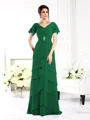 Sheath/Column V-neck Floor-Length Chiffon Mother of the Bride Dresses
