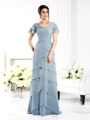 Sheath/Column V-neck Floor-Length Chiffon Mother of the Bride Dresses