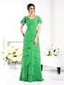 Sheath/Column V-neck Floor-Length Chiffon Mother of the Bride Dresses