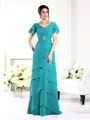 Sheath/Column V-neck Floor-Length Chiffon Mother of the Bride Dresses