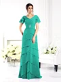 Sheath/Column V-neck Floor-Length Chiffon Mother of the Bride Dresses