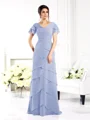 Sheath/Column V-neck Floor-Length Chiffon Mother of the Bride Dresses