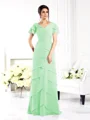 Sheath/Column V-neck Floor-Length Chiffon Mother of the Bride Dresses