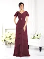 Sheath/Column V-neck Floor-Length Chiffon Mother of the Bride Dresses