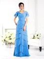 Sheath/Column V-neck Floor-Length Chiffon Mother of the Bride Dresses