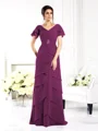 Sheath/Column V-neck Floor-Length Chiffon Mother of the Bride Dresses