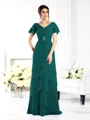 Sheath/Column V-neck Floor-Length Chiffon Mother of the Bride Dresses
