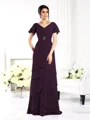 Sheath/Column V-neck Floor-Length Chiffon Mother of the Bride Dresses