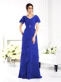 Sheath/Column V-neck Floor-Length Chiffon Mother of the Bride Dresses