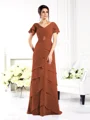 Sheath/Column V-neck Floor-Length Chiffon Mother of the Bride Dresses