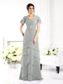 Sheath/Column V-neck Floor-Length Chiffon Mother of the Bride Dresses