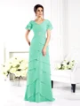Sheath/Column V-neck Floor-Length Chiffon Mother of the Bride Dresses