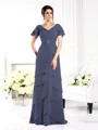 Sheath/Column V-neck Floor-Length Chiffon Mother of the Bride Dresses