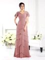 Sheath/Column V-neck Floor-Length Chiffon Mother of the Bride Dresses