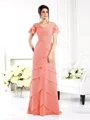 Sheath/Column V-neck Floor-Length Chiffon Mother of the Bride Dresses