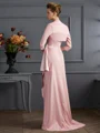 Sheath/Column Straps Sweep Train Silk Like Satin Mother of the Bride Dresses