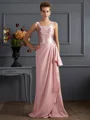 Sheath/Column Straps Sweep Train Silk Like Satin Mother of the Bride Dresses