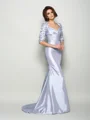 Trumpet/Mermaid Sweetheart Sweep Train Taffeta Mother of the Bride Dresses With Appliques Lace