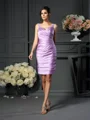 Sheath/Column Straps Short/Mini Satin Mother of the Bride Dresses With Ruffles