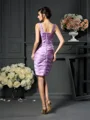 Sheath/Column Straps Short/Mini Satin Mother of the Bride Dresses With Ruffles